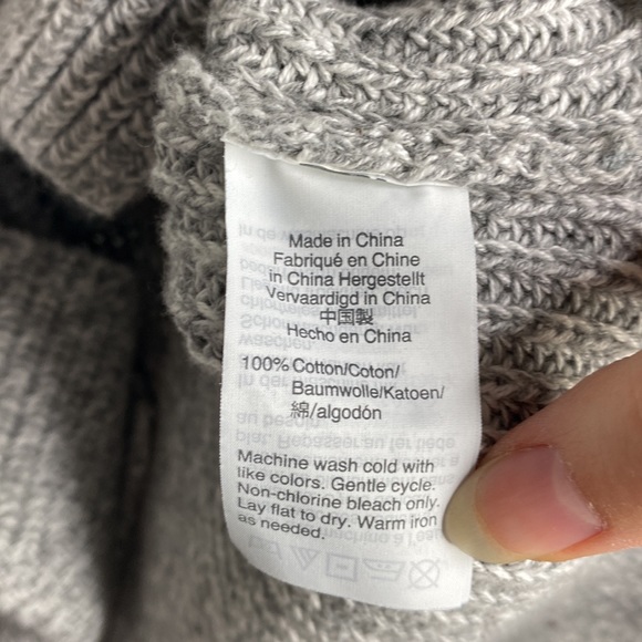 J Crew Factory Textured cotton V-neck pullover sweater in light grey size XXS - Picture 11 of 12